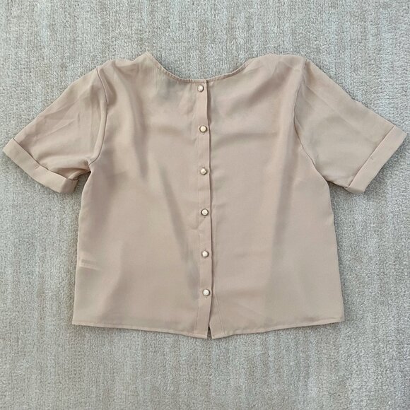 3 for $6 Forever 21 Sheer Short Sleeve Lace Boho Summer Blouse Crop Top S - Picture 4 of 7